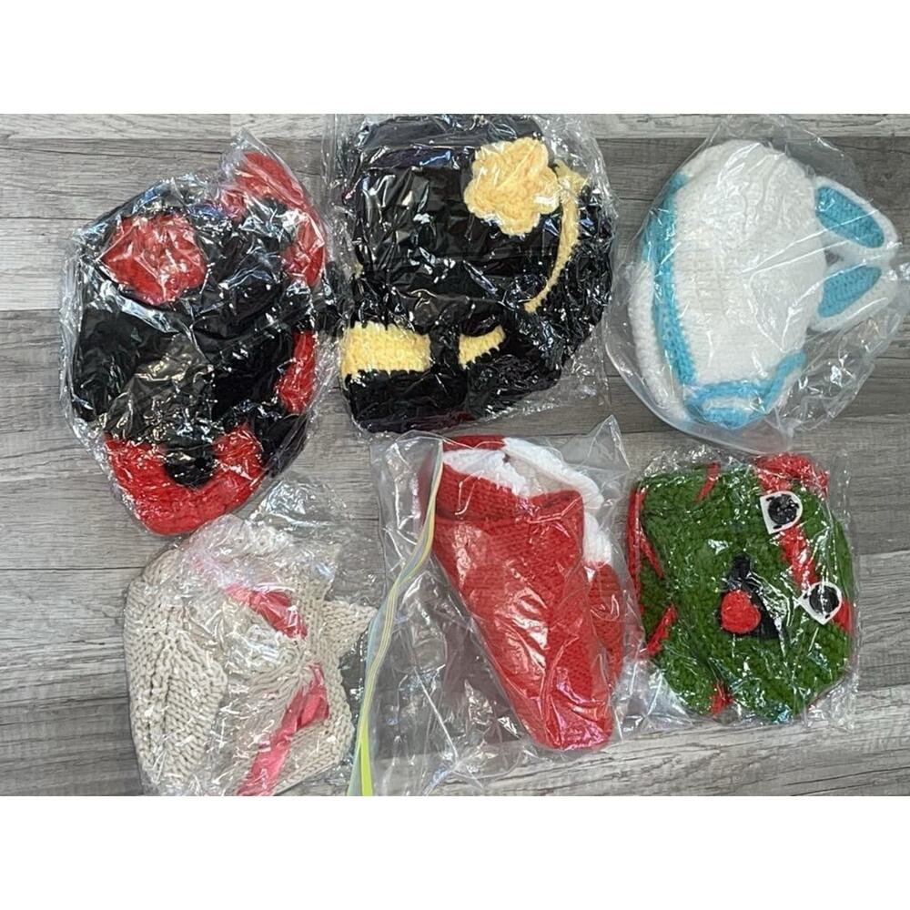 Baby Photo Prop Outfits Clothing Lot Of 6 Ninja Turtle, Puppy, &more Cover / Hat